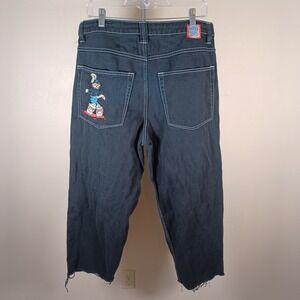 Empyre Graffiti Cat Ultra Loose Baggy Skater Streetwear Jeans Chopped Cut 30